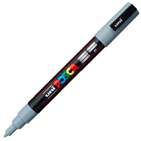 Posca PC-3M Marcador de pintura - Punta cònica de polièster de 0,9-1,3 mm - Tinta a base d'aigua - Resistent a la llum - Color gris