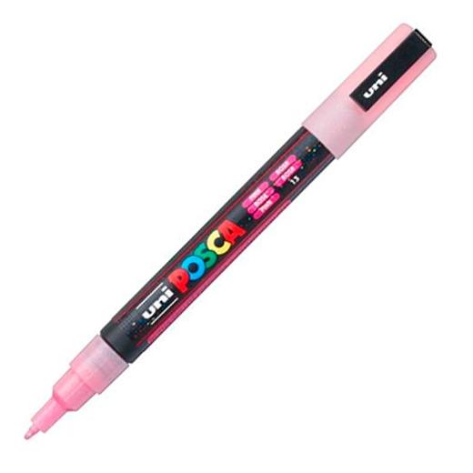 Posca PC-3ML Marcador de Pintura - Punta Conica de Poliester 0.9-1.3mm - Tinta Base al Agua - Resistente a la Luz - No Permanente - Color Rosa