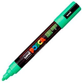 Posca PC-5M Marcador de Pintura - Punta de Bala 1.8-2.5mm - Tinta Base al Agua - Resistente a la Luz - No Permanente - Color Verde Claro