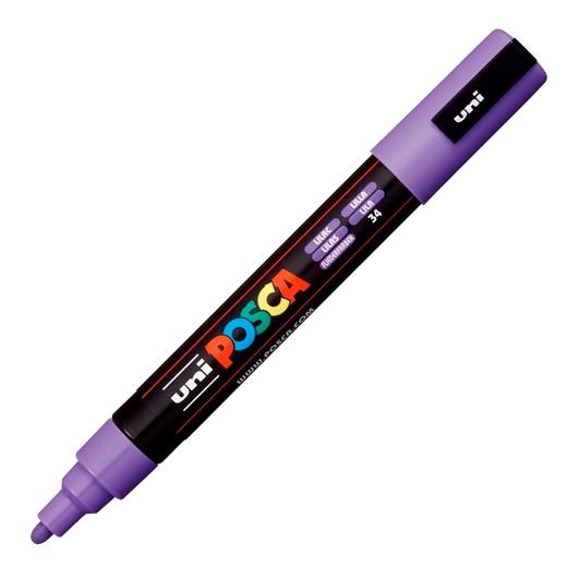 Posca PC-5M Marcador de Pintura - Punta de Poliester 1.8-2.5mm - Tinta Base al Agua - Resistente a la Luz - No Permanente - Color Lila
