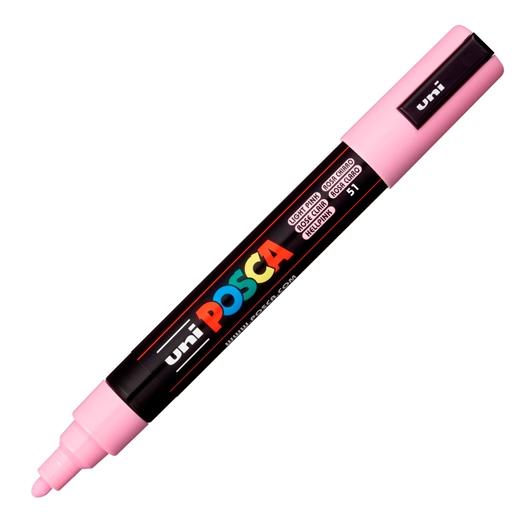 Posca PC-5M Marcador de Pintura - Punta de Bala 1.8-2.5mm - Tinta Base al Agua - Resistente a la Luz - Color Rosa Claro