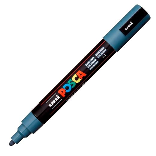 Posca PC-5M Marcador de Pintura - Punta de Bala 1.8-2.5mm - Tinta Base al Agua - Resistente a la Luz - No Permanente - Color Gris Pizarra