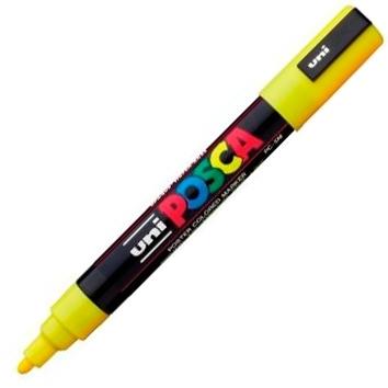 Posca PC-5M Marcador de Pintura - Punta de Poliester 1.8-2.5mm - Tinta Base al Agua - Resistente a la Luz - No Permanente - Color Amarillo