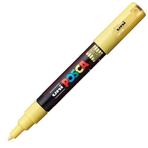 Posca PC-1M Marcador de Pintura - Punta de Poliester Conica 0.7mm - Tinta Base al Agua - Resistente a la Luz - Color Amarillo