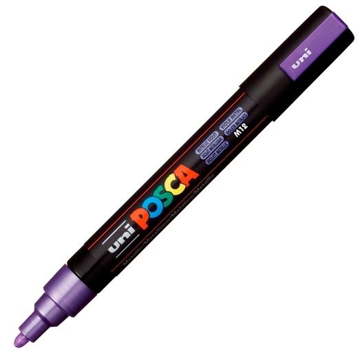 Posca PC-5M Marcador de Pintura - Punta de Bala 1.8-2.5mm - Tinta Base al Agua - Resistente a la Luz - No Permanente - Color Violeta