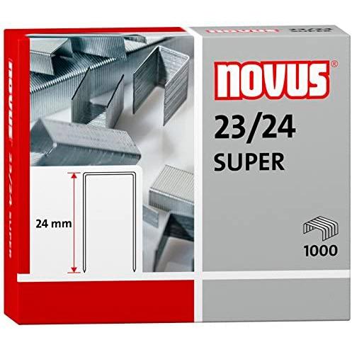 Agrafes NOVUS SUPER 23/24 pour agrafeuses à matériaux lourds, boîte de 1000 unités