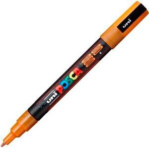 Posca PC-3ML Marcador de Pintura - Punta Conica de Poliester 0.9-1.3mm - Tinta Base al Agua - Resistente a la Luz - Color Naranja