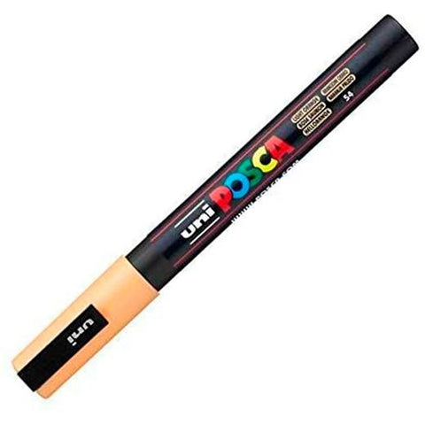 Posca PC-3M Marcador de pintura - Punta cònica de polièster de 0,9-1,3 mm - Tinta a base d'aigua - Resistent a la llum - Color taronja clar