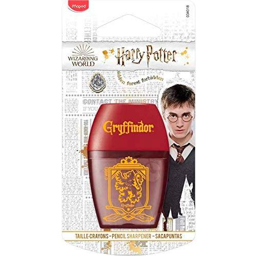 Apontador de lápis MAPED HARRY POTTER com 1 furo e reservatório transparente (em blister).