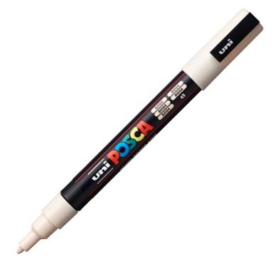 Posca PC-3M Marcador de Pintura - Punta de Poliester Conica 0.9-1.3mm - Tinta Base al Agua - Resistente a la Luz - No Permanente - Color Beige