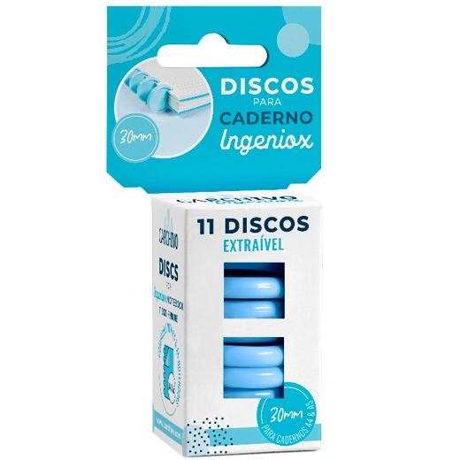 Étui pour ordinateur portable INGENIOX 30 mm en plastique bleu avec 11 disques