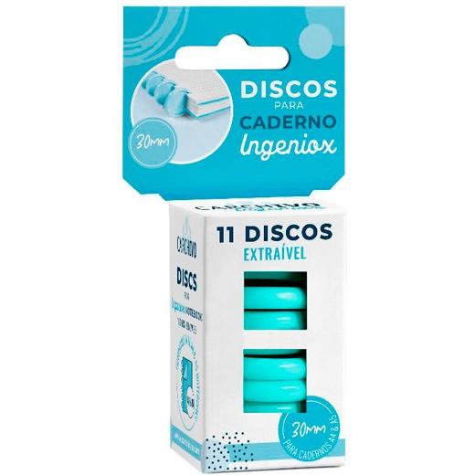 Étui pour ordinateur portable INGENIOX 30 mm en plastique avec 11 disques, couleur menthe