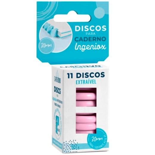 Étui pour ordinateur portable INGENIOX 30 mm en plastique rose avec 11 disques