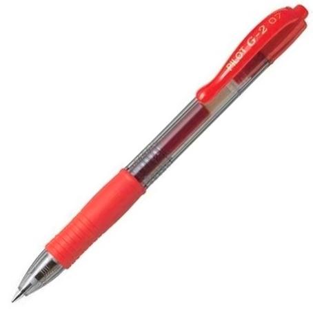 PILOT BOLÍGRAFO TINTA DE GEL G-2 RETRÁCTIL 0.7 ROJO - Prinkweb