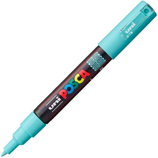 Posca PC-1M Marcador de Pintura - Punta Conica 0.7mm - Tinta Base al Agua - No Permanente - Resistente a la Luz - Inodoro - Ideal para Carteleria y Decoracion - Color Verde Marino
