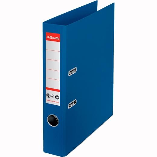 Classeur à levier ESSELTE n° 1, neutre en CO2, format A4, carton 100 % recyclé, dos 50 mm, bleu vif