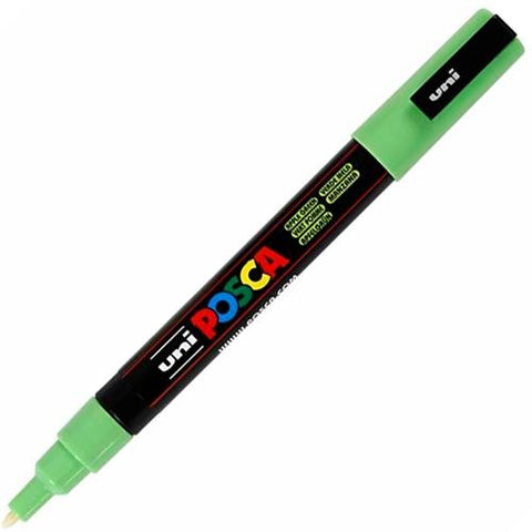 Posca PC-3M Marcador de pintura - Punta cònica de polièster de 0,9-1,3 mm - Tinta a base d'aigua - Resistent a la llum - No permanent - Color verd poma
