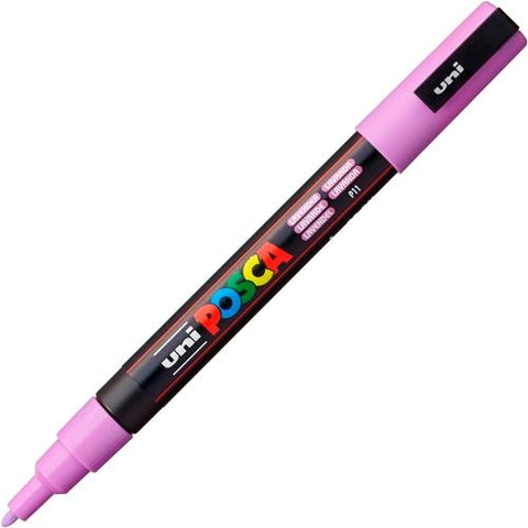 Posca PC-3M Retolador de pintura a base d’aigua - Punta de polièster cònica de 0,9-1,3 mm - Ampletraç de 0,9-1,3 mm - No permanent - Resistent a la llum - Inodor - Ideal per a cartelleria i decoració - Color lavanda