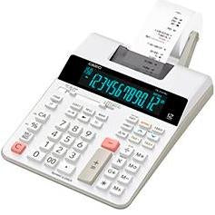 Calculadora Casio Office com impressora, de cor branca, modelo FR-2650
