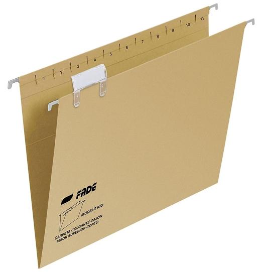 CLASSEUR SUSPENDU FADE, FORMAT FLOIO ÉTENDU, VISIÈRE SUPÉRIEURE AVEC ÉTIQUETTES, CARTON KRAFT ÉCOLOGIQUE