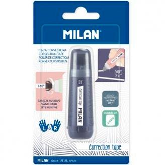 Ruban correcteur cylindrique Milan 5 mm x 6 m série 1918, blister avec assortiment