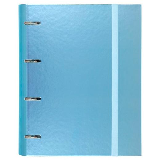 Classeur à anneaux 4 x 35 mm, bloc métallique Carpeblock, 100 feuilles, format A4, 90 g/m², 1 anneau, couverture en carton bleu plastifié