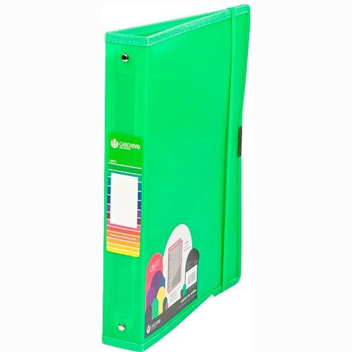 Classeur à anneaux 4 x 40 mm A4+ avec fermeture élastique, vert dune en polypropylène.
