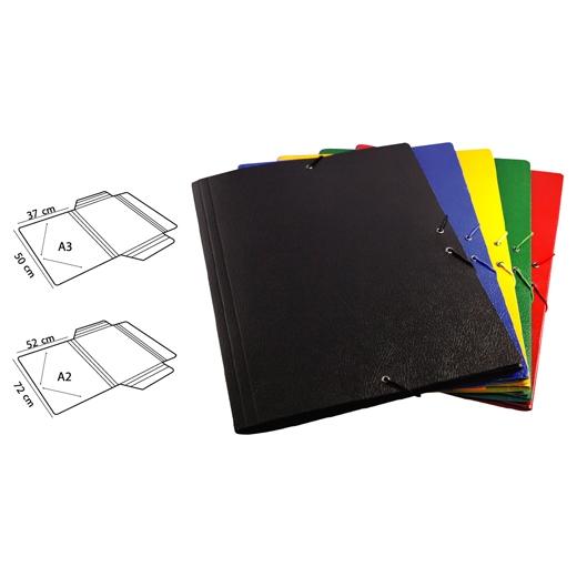 MARIOLA COFFRET A3 EN CARTON GAUFRÉ COMPACT N° 12 RABAT ÉLASTIQUE 37 x 50 cm BLEU