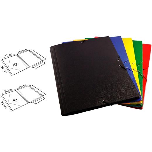 COFFRET MARIOLA AVEC ÉLASTIQUES A3 BLEU CARTON COMPACT GAUFRÉ