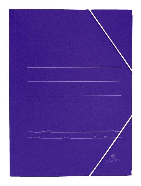MARIOLA BASIC CARDBOARD PLIDER 500GR QUART DE FORMAT AVEC BLOC ÉLASTIQUE ET RABAT 24X19CM CARTON BLEU MAT