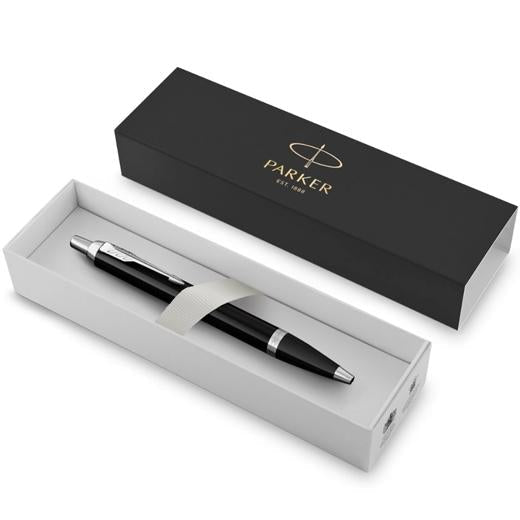 PARKER BOLÍGRAFO IM BLACK CHROME TRIM BALLPOINT PUNTA MEDIA TINTA AZUL - Prinkweb