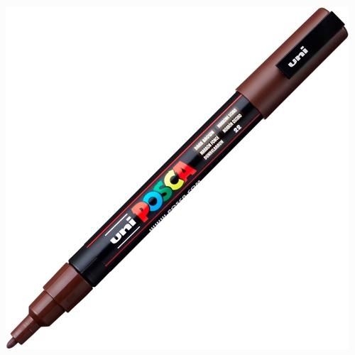 Posca PC-3M Marcador de Pintura - Punta Conica de Poliester 0.9-1.3mm - Tinta Base al Agua - Resistente a la Luz - Color Marrón Oscuro
