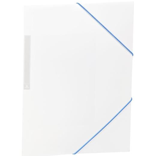 Chemise à 3 rabats, format A4, avec élastiques, en polypropylène blanc opaque
