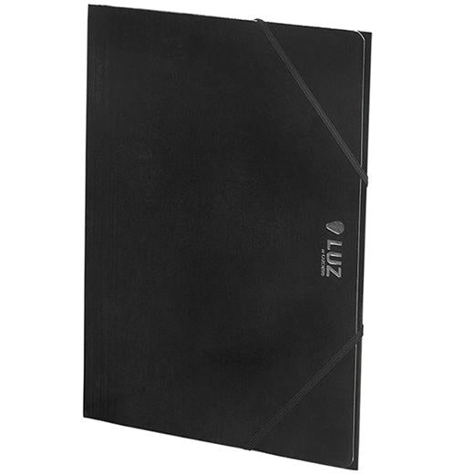 CARCHIVO CARPETA 3 SOLAPAS FOLIO C/GOMAS CARTÓN BRILLO LUZ NEGRO