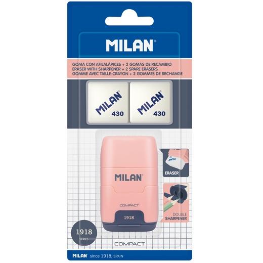 TAILLEUR COMPACT MILAN SÉRIE 1918 + 2 LUNETTES DE REMPLACEMENT POUR EFFACER SOUS BLISTER ROSE