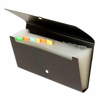 CARNET DE CHÈQUES OFFICE BOX, 12 CATÉGORIES, 120 x 260 mm, DOS 30 mm, NOIR