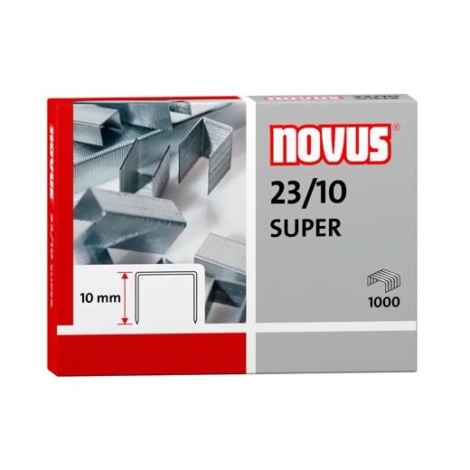 NOVUS 23/10 SUPER AGRAFES POUR agrafeuses à matériaux lourds, boîte de 1000 unités