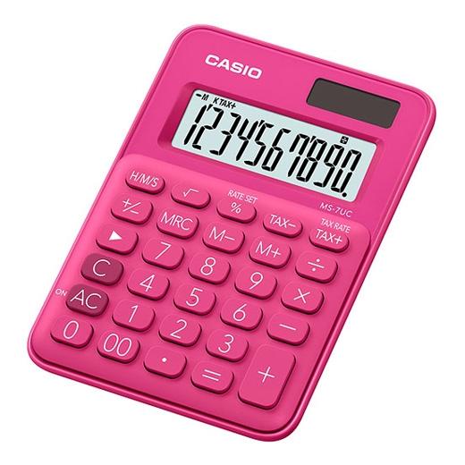 Calculadora de secretária Casio para escritório, vermelha, 10 dígitos