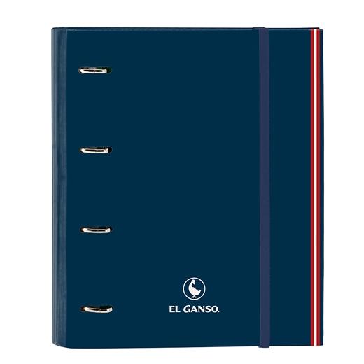 Recharge pour classeur à anneaux SAFTA 4 x 35 mm A4, 100 feuilles 5 x 5 mm avec intercalaires, couverture rigide EL GOOSE « CLASSIQUE » bleue