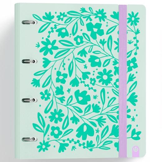 CARCHIVO CARPETA ANILLAS 4 X 35MM CARPEBLOCK 360 C/RECAMBIO 100H 90GR 4 SEPARADORES PP RÍGIDO FOAM VERDE PASTEL