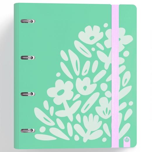 Classeur à anneaux 4 x 35 mm, Carpeblock 360, 100 feuilles, 90 g/m², 4 intercalaires rigides en mousse PP verte