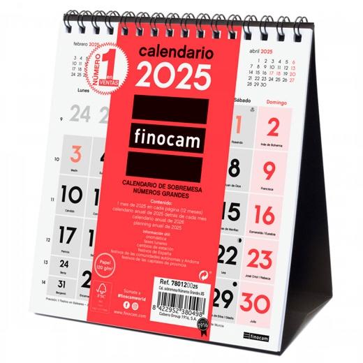 Calendrier de bureau FINOCAM, grands chiffres, XS-140 x 150 mm, neutre, 2025